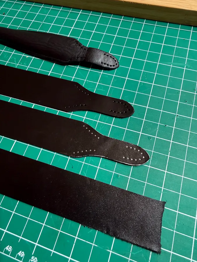 Handcrafted black leather replacement handles for a Louis Vuitton handbag in Ballantyne, Charlotte, NC
